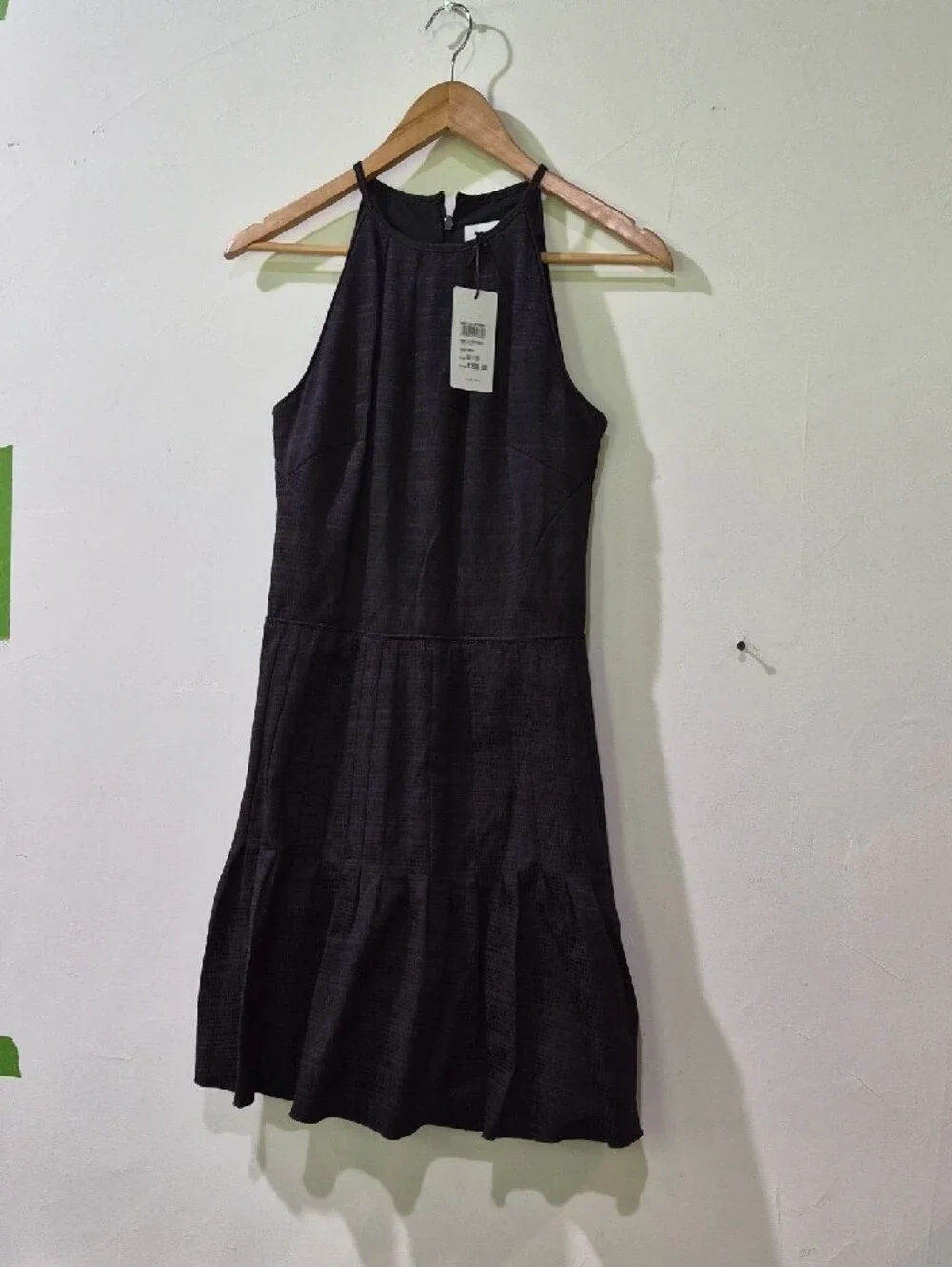 Reiss Night Navy Marelle Textured Halter Midi Dress NWT
